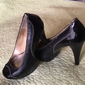 Michael Kors Black patent leather platform heels